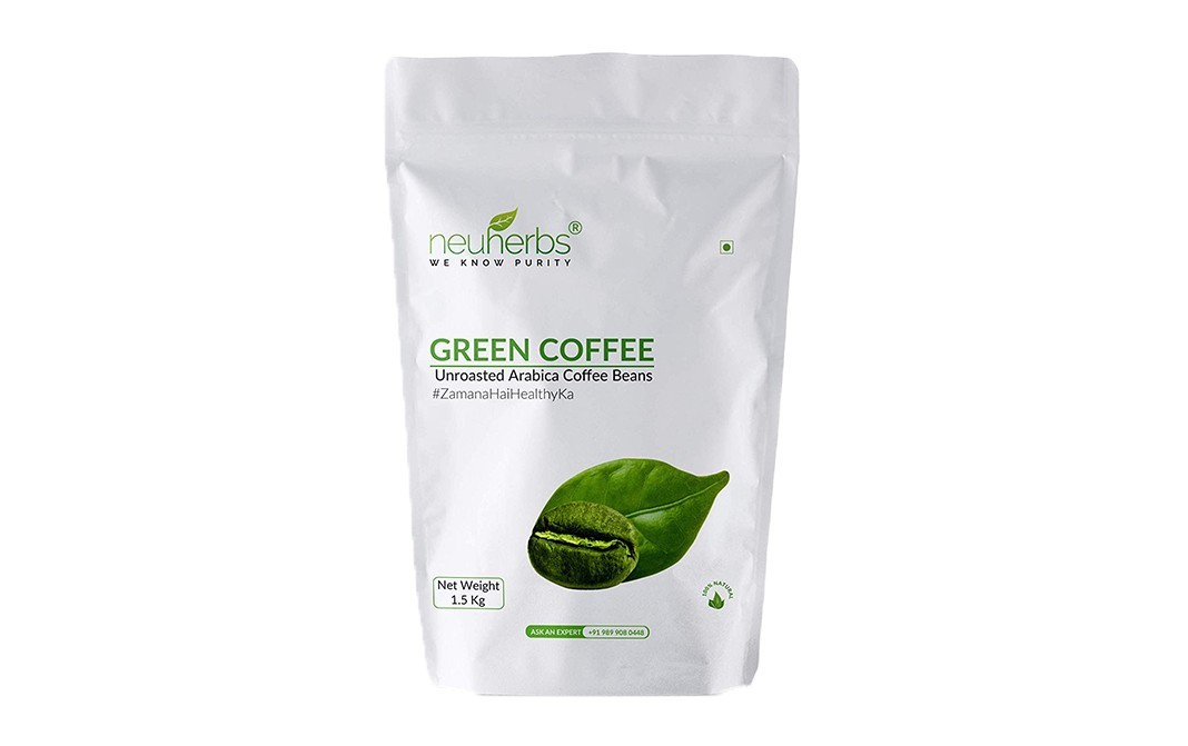 Neuherbs organic Green Coffee Unroasted Arabica Coffee Beans   Pack  1.5 kilogram